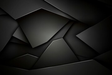 Elegant Black Aesthetic Composition with Symmetrical Geometric Shapes and Dark Tone Design Elements