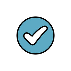 Approved Check Mark inside a Blue Circle Icon