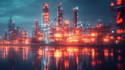 Obraz premium A concept of a floating industrial city powered by AI-driven automation