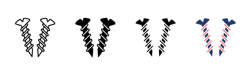 Screw icon sheet multiple style collection