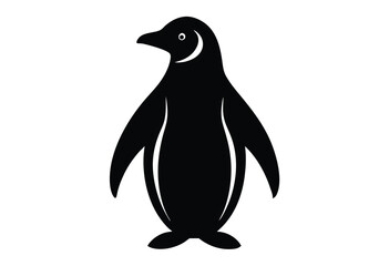 Obraz premium Penguin silhouette isolated, vector animal illustration, black bird design, simple penguin shape