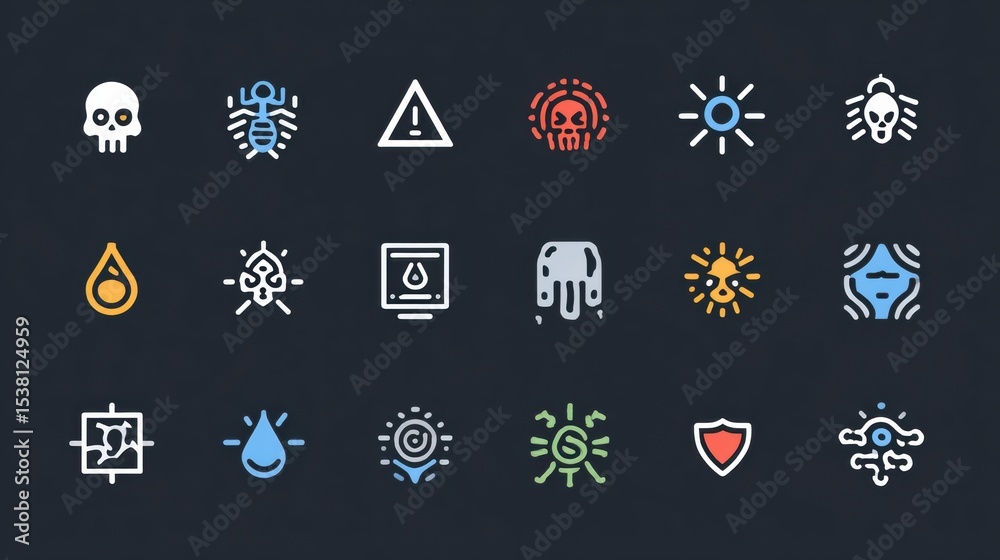 Poster Understanding Different Types of Malware With Neutral Icons for Clear and Informative Representation