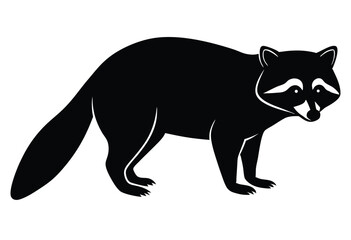 Fototapeta premium raccoon silhouette vector elements illustration simple clean wild animal icon