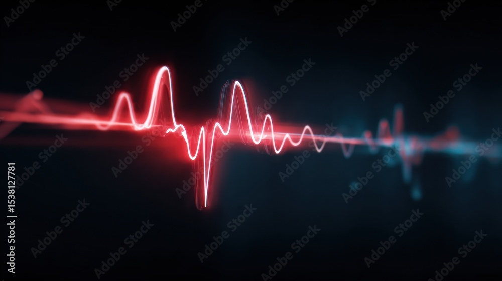 Poster heartbeat monitor tension line transitions into risk meter indicating lower risk zone for health mon