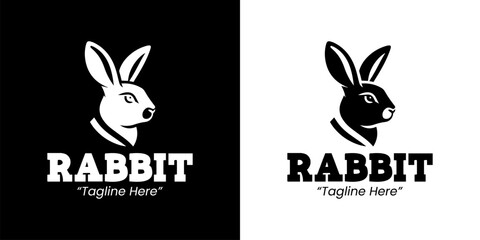 Sleek and Modern Rabbit Logo with Strong Character Design