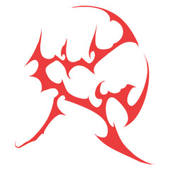 Necro Neotribal Red Tattoo Element Desiign