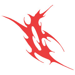 Necro Neotribal Red Tattoo Element Desiign
