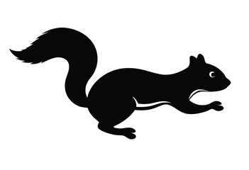 Fototapeta premium Wild squirrel jumping silhouette vector art for nature backgrounds and animal themed