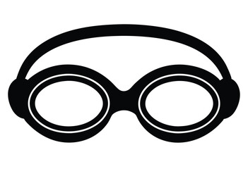 Swimming goggles silhouette vector simple flat design icon for sports swimming gear illustration
