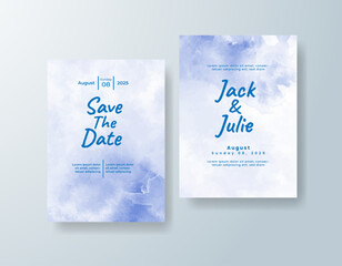 Wedding invitation with abstract splash watercolor