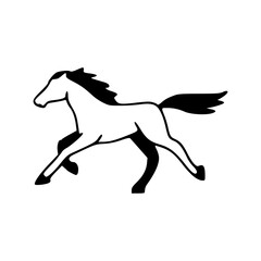 running stallion dynamic illustration