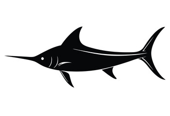 Fototapeta premium Swordfish Silhouette Vector Illustration for Logos Icons Prints and Marine Design Projects