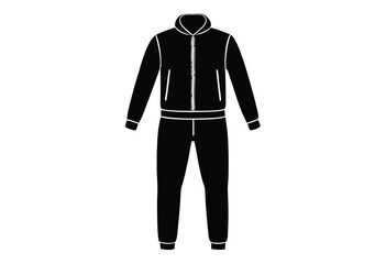 Silhouette of Tracksuit Vector Illustration Fashion Outfit Minimal Design Athletic Wear Clipart