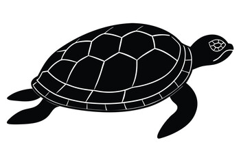 Turtle low poly silhouette vector, geometric turtle outline design, abstract turtle shape art