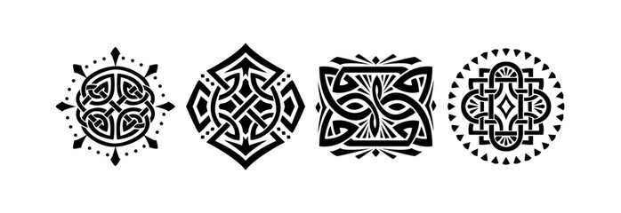 Hand drawn celtic borders ornament collection