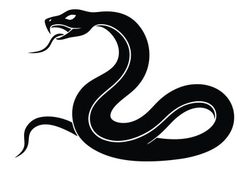 Fototapeta premium Viper snake silhouette vector illustration venomous snake outline icon isolated on white background