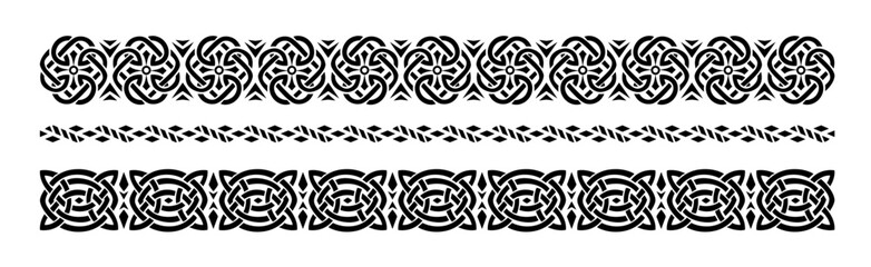 Hand drawn celtic borders ornament collection