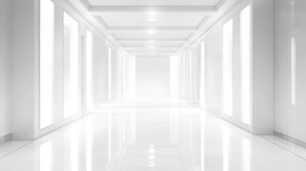 Naklejka premium Illuminated Passage Hall A Futuristic Indoor Architectural Showcase of Elegance and Brilliance