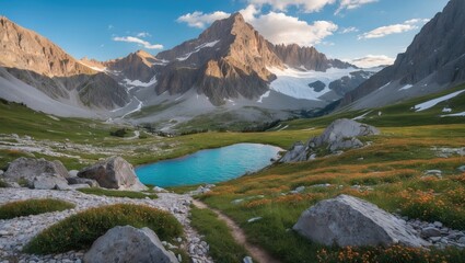 amazing nature landscape viewed in alpine nature landscape photo
