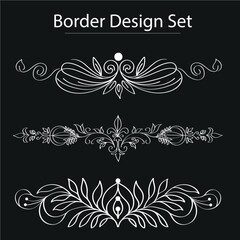 Set of wreaths and branches with leaves. Hand drawing laurel wreaths and branches collection. Laurels wreaths, swirls, twigs and flower ornaments. Herbs, flowers and plants elements. Design elements