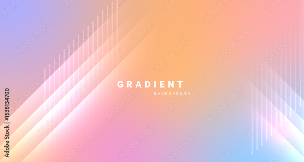 Poster Modern pastel gradient background with diagonal lines 