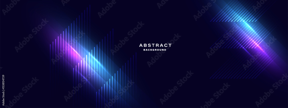 Fototapete futuristic abstract background with glowing lines and geometric patterns.