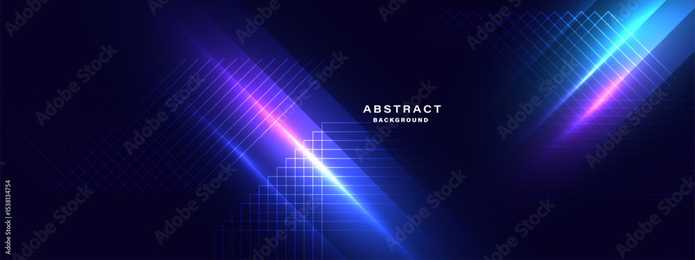 Aufkleber Futuristic abstract background with glowing lines and geometric patterns.