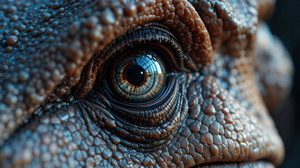 Fototapeta premium close up of a predator dinosaur eye art