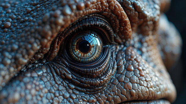 close up of a predator dinosaur eye  art