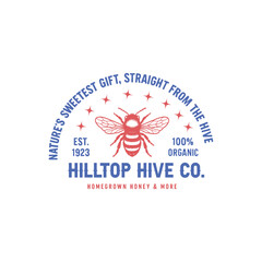 Obraz premium Vintage Farm Sign Bee SVG