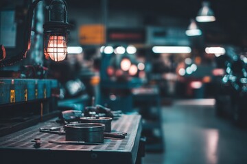 Car in auto repair shop. Auto service industry.