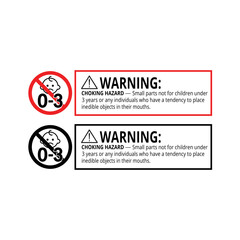 Not suitable for children under 3 years choking hazard forbidden sign