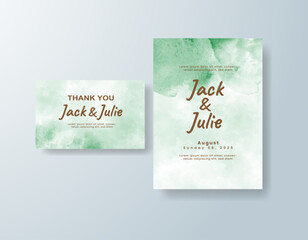 Wedding invitation with abstract splash watercolor