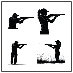 Person Skeet Shooting Silhouette