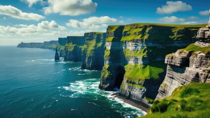 Awesome Cliffs Of Moher with empty space for text
