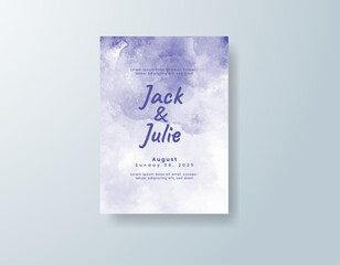 Wedding invitation with abstract splash watercolor