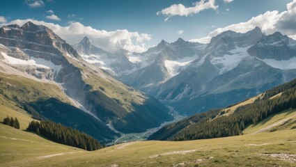 Alpine landscape in Mountains, Europe