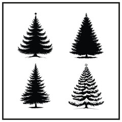Obraz premium Classic Christmas Tree Silhouette
