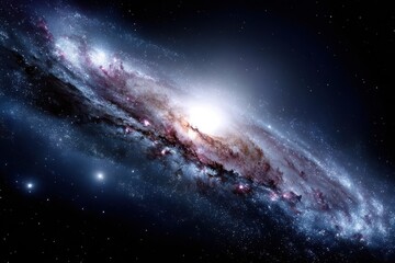 Beautiful spiral galaxy captured in deep space with vibrant colors and distant stars