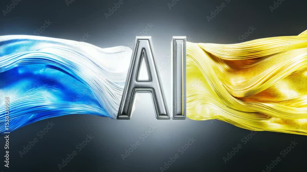 Poster Metallic logo with the letters 
