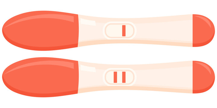 Vector image of a pregnancy test. The long-awaited baby. Test for the presence of hCG in the body. Element for your design.