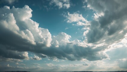 Obraz premium Cloudy Sky Sunny Beautiful Day with Empty Copy Space For Text