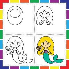 Fantasy coloring and drawing fun for kids easy step by step tutorials for drawing unicorns castles fairies dragons and mermaids, Magical adventures in art step by step drawing and coloring pages