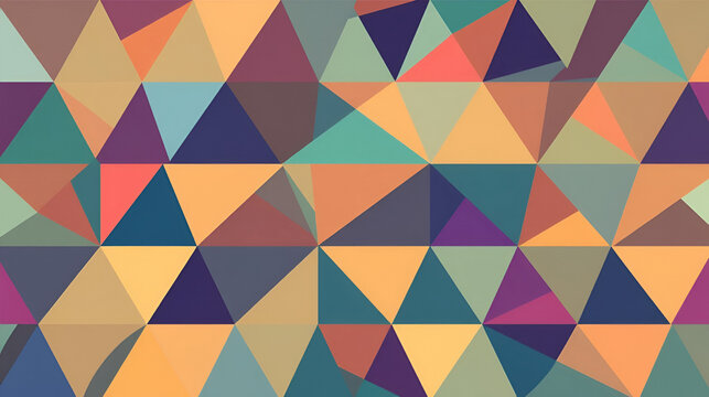 Quincunx Retro Color Palette Seamless Triangle Pattern Vector