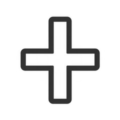 Obraz premium Simple dark gray plus sign icon graphic