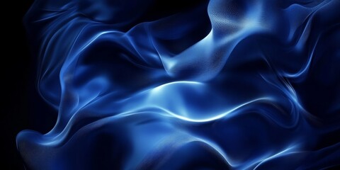 Fototapeta premium Elegant Blue Wave Pattern Background with Dynamic Light Trails for Modern Visual Media Design