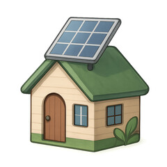 Eco-Friendly House with Solar Panel for Sustainable Living