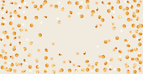 Flying money. Golden coins. Win and success design.