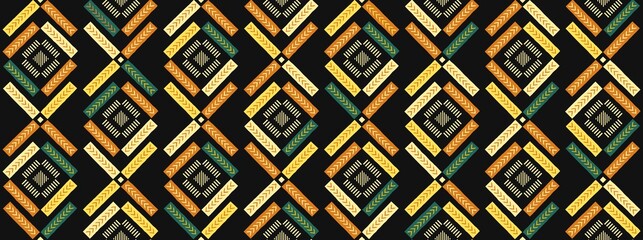 African seamless pattern. Hand drawn ethnic print