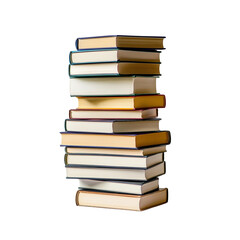 A stack of old books isolated on white, symbolizing education, knowledge, and the love of reading